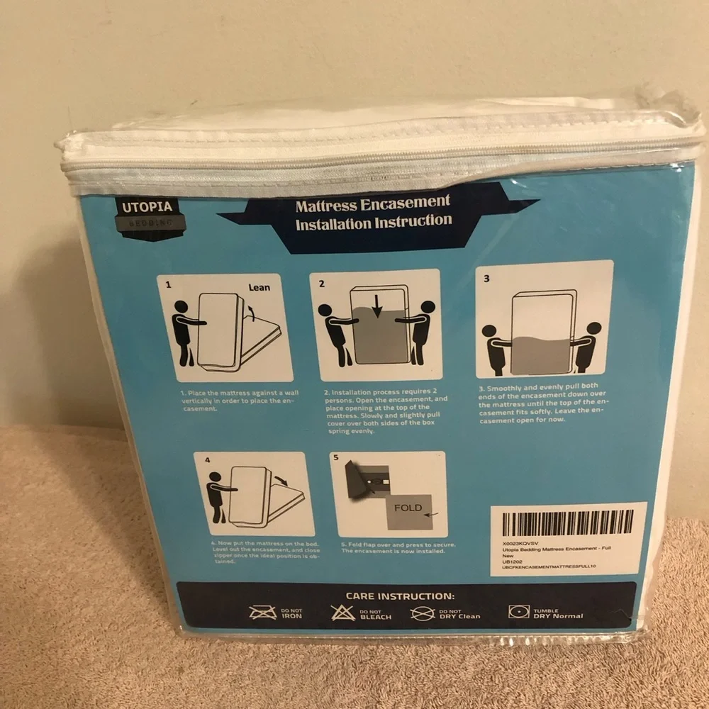 Utopia Mattress Encasement Full Size Waterproof Washable NIP
